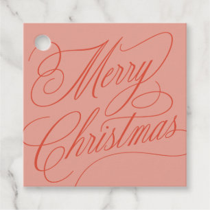 Frohe Weihnachten Schrift elegant rote rosa Gesche Geschenkanhänger