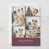 Frohe Weihnachten Schrift Foto Collage Burgund (Vorderseite)
