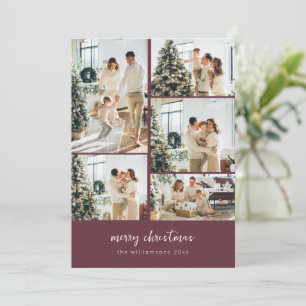 Frohe Weihnachten Schrift Foto Collage Burgund