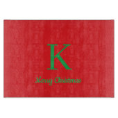 Frohe Weihnachten Schrift Personal Monogramm Schneidebrett (Vorderseite)