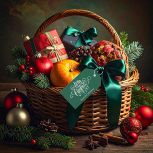 Frohe Weihnachten Schrift personalisiert Geschenkanhänger