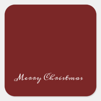 Frohe Weihnachten Schrift Rot Einfach Modern Quadratischer Aufkleber