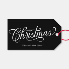Frohe Weihnachten Schrift Schwarz Geschenkanhänger