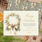 Frohe Weihnachten Schrift Wasserfarbe Kranz Golden