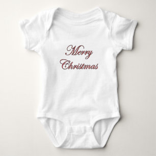 Frohe Weihnachten Schriftzug in rotem Glitter Baby Strampler
