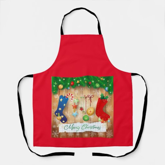 Frohe Weihnachten Schürze (Vorderseite)