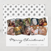 Frohe Weihnachten Schwarz 10 Foto Collage (Vorne/Hinten)