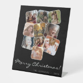 Frohe Weihnachten Schwarz 10 Foto Collage Sockelschild (Vorderseite)