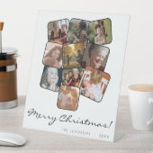 Frohe Weihnachten Schwarz 10 Foto Collage Sockelschild (In Situ)