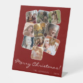 Frohe Weihnachten Schwarz 10 Foto Collage Sockelschild (Vorderseite)