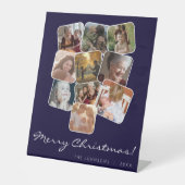 Frohe Weihnachten Schwarz 10 Foto Collage Sockelschild (Vorderseite)