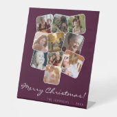 Frohe Weihnachten Schwarz 10 Foto Collage Sockelschild (Vorderseite)