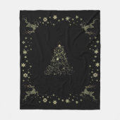 Frohe Weihnachten schwarz Fleece Blanket (Vorderseite)