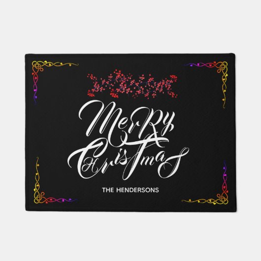 Frohe Weihnachten Schwarz - Fußmatte (Vorderseite)