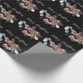 Frohe Weihnachten Schwarz Geschenkpapier (Ecke)