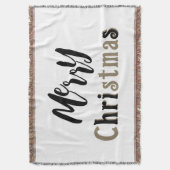 Frohe Weihnachten Schwarz & Gold Text Throw Blanke Decke (Vorderseite Vertikal)