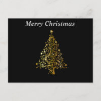 Frohe Weihnachten Schwarz-Gold-Tree