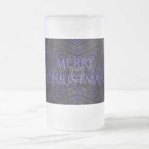 Frohe Weihnachten Schwarz Lila Kaleidoskop Design Mattglas Bierglas