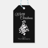 Frohe Weihnachten Schwarz Moderner Urlaub Geschenkanhänger (Vorderseite)