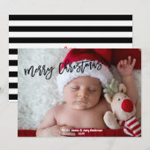 Frohe Weihnachten Schwarz Modernes Script Holiday  (Vorne/Hinten)