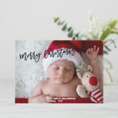Frohe Weihnachten Schwarz Modernes Script Holiday  (Stehend Vorderseite)
