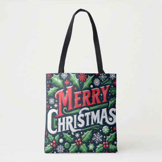 Frohe Weihnachten Schwarz Tasche (Vorderseite)
