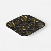 Frohe Weihnachten Schwarz und Gold Dekorative Pappteller (Gewinkelt)