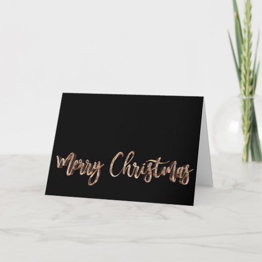 Frohe Weihnachten Schwarz und Gold Text Elegant (Vorderseite)