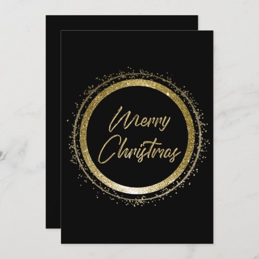 Frohe Weihnachten Schwarz und Gold Weihnachten (Vorne/Hinten)