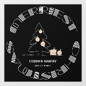 Frohe Weihnachten Schwarz und Weiß Fensteraufkleber (Blatt)