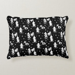 Frohe Weihnachten! Schwarz-Weiß Akzent Pillow Dekokissen