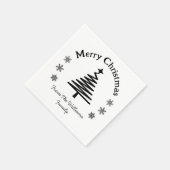 frohe Weihnachten Schwarz-Weiß einfach modern Serviette (Ecke)