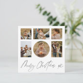 Frohe Weihnachten Schwarz & Weiß Foto Collage (Stehend Vorderseite)