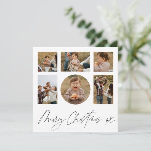 Frohe Weihnachten Schwarz & Weiß Foto Collage (Stehend Vorderseite)