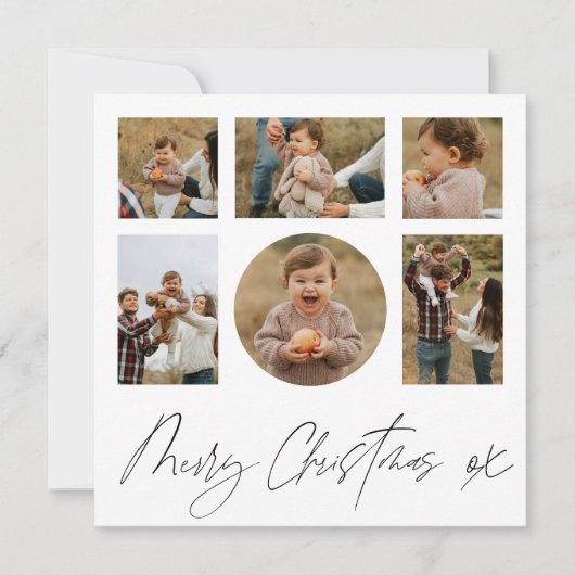 Frohe Weihnachten Schwarz & Weiß Foto Collage (Vorderseite)