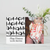 Frohe Weihnachten Schwarz-Weiß-Foto Gruß (Stehend Vorderseite)