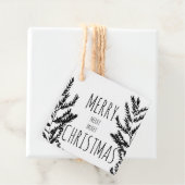 Frohe Weihnachten Schwarz & Weiß Geschenktafel Geschenkanhänger (Beispiel)