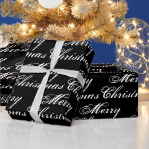 Frohe Weihnachten Schwarz-Weiß-Kalligraphie elegan