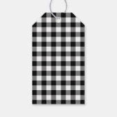 Frohe Weihnachten Schwarz-Weiß-Karos Geschenkanhänger (Rückseite)