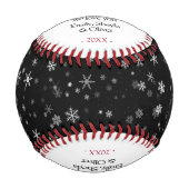 Frohe Weihnachten Schwarz-Weiß-Schneeflocke Muster Baseball (Vorderseite)