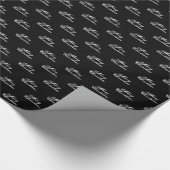 Frohe Weihnachten Schwarz-Weiß-Schrift Kalligraphi Geschenkpapier (Ecke)