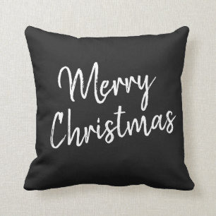 Frohe Weihnachten Schwarz Weiß Schrift Modern Mini Kissen