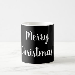 Frohe Weihnachten Schwarz & Weiß Typografie Festiv Kaffeetasse