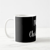 Frohe Weihnachten Schwarz & Weiß Typografie Festiv Kaffeetasse (Links)