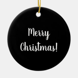 Frohe Weihnachten Schwarz-Weiß-Typografie Keramik Ornament
