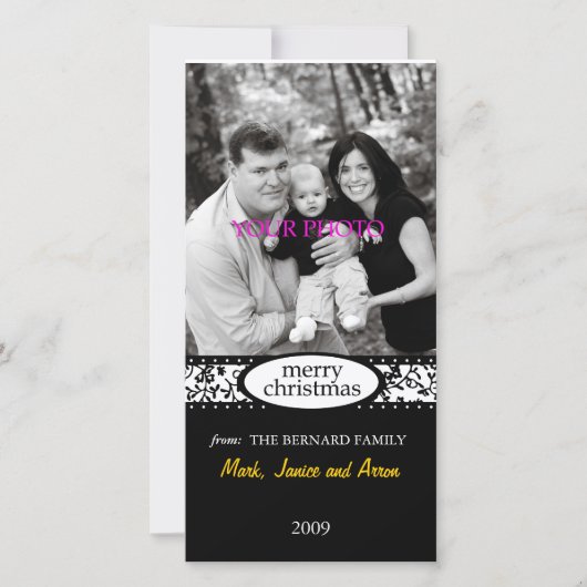 frohe Weihnachten Schwarz-weiße Band (Vorderseite)