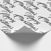 Frohe Weihnachten Schwarz-weiße benutzerdefinierte Geschenkpapier (Ecke)