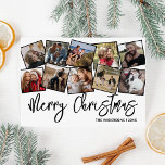 Frohe Weihnachten Schwarz-weiße FotoCollage<br><div class="desc">Entdecken Sie unsere eleganten Weihnachtskarten, eine herzliche Mischung aus Tradition und Innovation. Auf klassisch weißem Hintergrund präsentieren sie eine vielschichtige Collage von 10 Fotos, die sich perfekt in die Erinnerung an ein Jahr an wertvolle Momente einfügt. Diese Karten, personalisiert mit den wärmsten Weihnachtsgrüßen, Ihrem Familiennamen und dem Jahr selbst, versprechen,...</div>