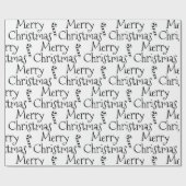 Frohe Weihnachten Schwarz-weiße Zuckerrohr Brauch Geschenkpapier (Flach)