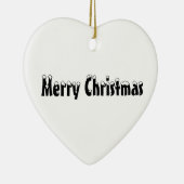 Frohe Weihnachten Schwarz-weißer Schneetext niedli Keramik Ornament (Rechts)